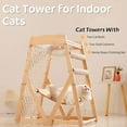 thumbnail image 3 of Colourtree 33.46'' H X 27.56'' W X 20.28'' D Cat climbing frame for Indoor with Hammock Straching Post Climbing Web and Danging Sisal Ball, 3 of 5