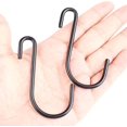 thumbnail image 3 of 60 Packs S Hooks, Black H2-3/8 Inches S Shaped Hooks Hanging Hangers Pan Pot, 3 of 5