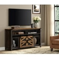 thumbnail image 3 of WAMPAT Farmhouse TV Stand, 65 Inch TV Compatible, Entertainment Center, Sliding Barn Doors, Mesh Doors, Tall Media Console, Open Storage Space, Living Room Furniture, Black & Brown, 3 of 8
