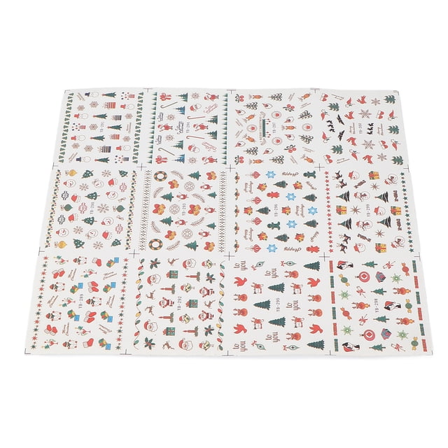 Nail Art Decals, Removable Christmas Nail Stickers Multiple Styles Widely Used For Christmas