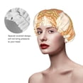 thumbnail image 4 of YFYANG Women's Double Waterproof Shower Cap, Floral Line Texture Reusable Hair Cap for All Hair Styles and Head Sizes, 4 of 9