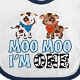 thumbnail image 4 of Inktastic Moo Moo I'm 1 with Cute Holstein Cows Boys or Girls Baby Bib, 4 of 4
