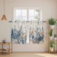 thumbnail image 2 of Blue Eucalyptus Coastal Kitchen Curtains 54 Inch Length, Beach Starfish Shell Nautical Rustic Tiers Curtains for Bathroom Bedroom Cafe, Light Filtering Window Treatment Drapes 2 Panels 42"Wx54"L, 2 of 8