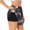 thumbnail image 3 of Lsque Watercolor Floral Printed Women's Running Shorts with Liner Pockets,Elastic Quick Dry Workout Athletic Gym Yoga Shorts,Womens High Waist Shorts-, 3 of 9