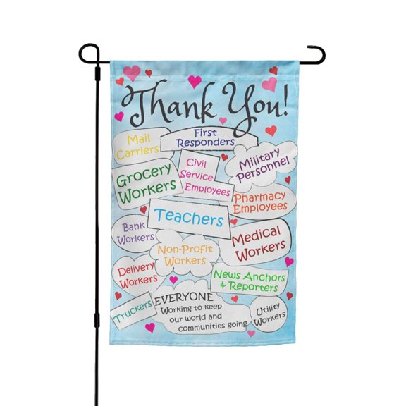 Thank You First Responders Heroes Truckers News Anchor Reporters Workers Employees Positive House Garden Flag Decoration