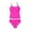Hot Pink, variant on lnmuld Girls Two Piece Swimsuit Solid Color Contrast Trim Padded Bathing Suit for Youth Color:Light Purple,Size:10-11 Years