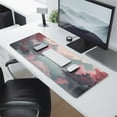 thumbnail image 6 of Rectangle Ink Painting Cherry Blossom Scenery Mouse Mat, Japanese Cherry Blossom Large Non-Slip Rubber Gaming Mouse Pad with Stitched Edges, Office Mouse Pad for Women Men Kids, 31.5x11.8in, 6 of 7