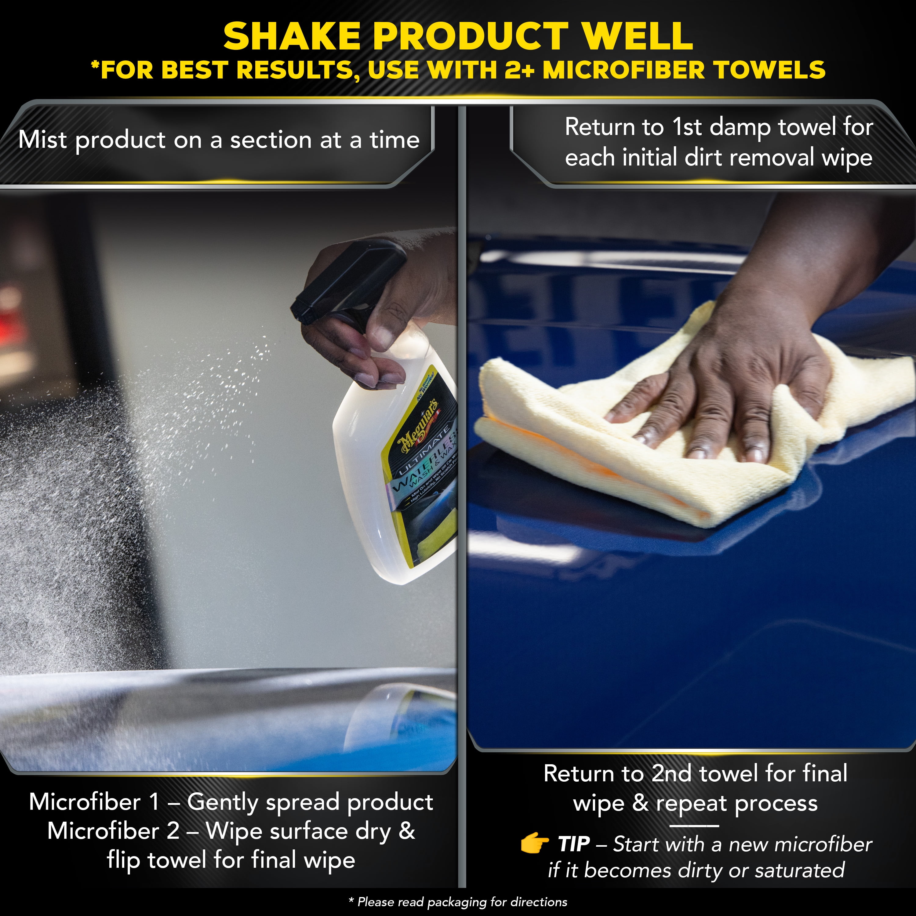 Meguiar's Ultimate Waterless Wash & Wax Spray, G3626, 26 oz
