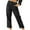 Black, variant on Fesfesfes Linen Pants for Women Casual Solid Color Elastic Waist Band Drawstring Pants Loose Comfortable Straight Leg Pants with Pockets