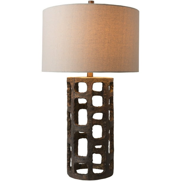 Surya Carpet, Inc. Fyl Table Lamp with Brown Base and Off ...