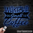 thumbnail image 4 of Craftnamesign Wake Up And Smell Metal Wall Art LED Light,Custom Coffee Shop Name Sign Outdoor Decor, 4 of 5