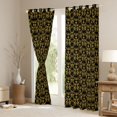 thumbnail image 3 of Feelyou Boho Damask Curtains Pack of 2 (52x84 Each), Gold Butterfly Skull Window Curtains, 3 of 6