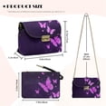thumbnail image 7 of Pzuqiu Purple Butterfly Crossbody Leather Bags for Women Exquisite Lightness Quilted Leather Mini Crossbody Purse with Chain Strap Soft Casual Vintage Compact Gifts for Women, 7 of 7