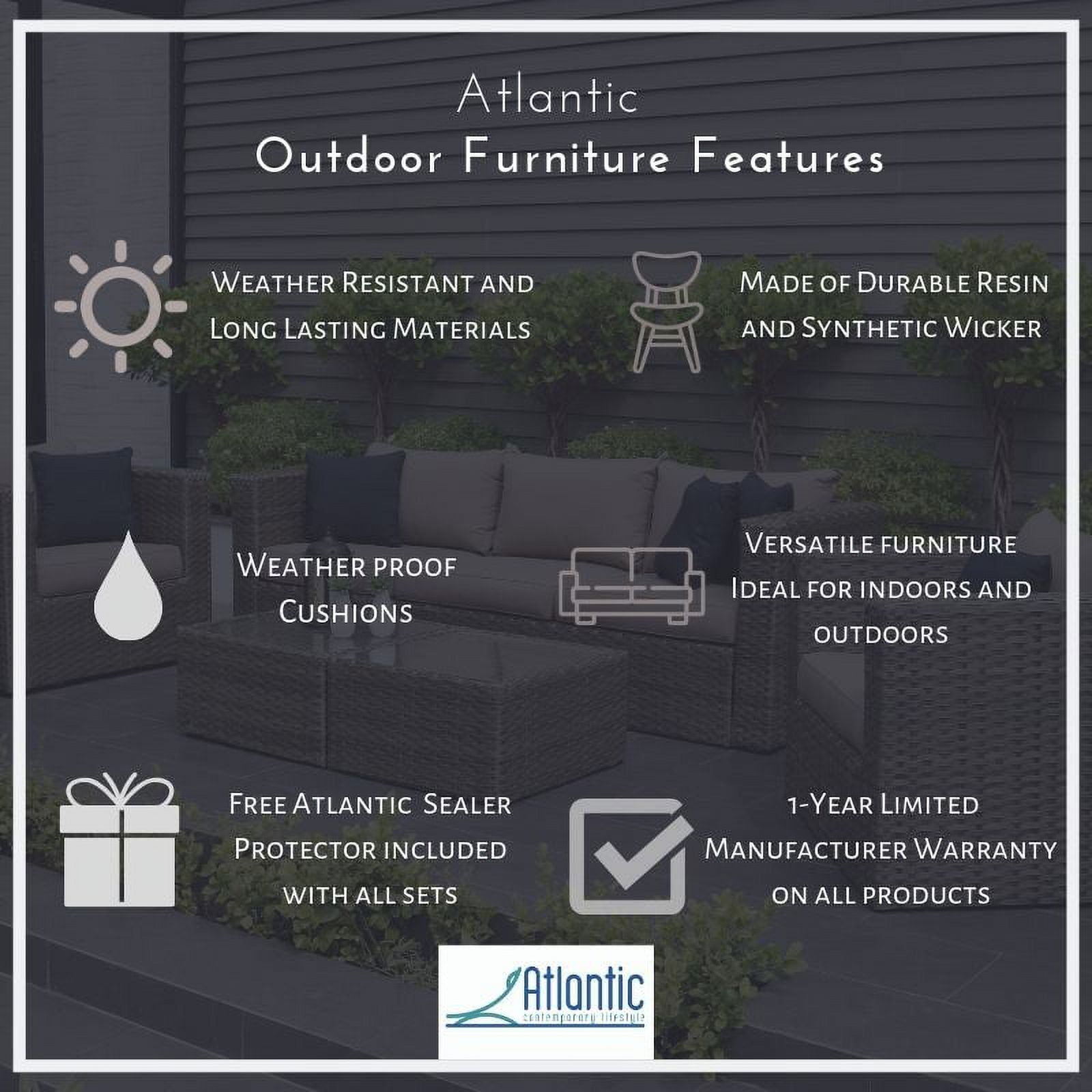 Atlantic Duddey Resin 4 Pieces Patio Chairs Sets, Ideal for Patio