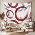 thumbnail image 2 of Red Grey Small Tapestry for Bedroom Wall Hanging Tapestry, Geometric Circle Modern Abstract Simple Art Ceiling Backdrop Tapestries Poster Blanket Wall Decor for Teens Room Living Room Dorm 23" x 28", 2 of 8