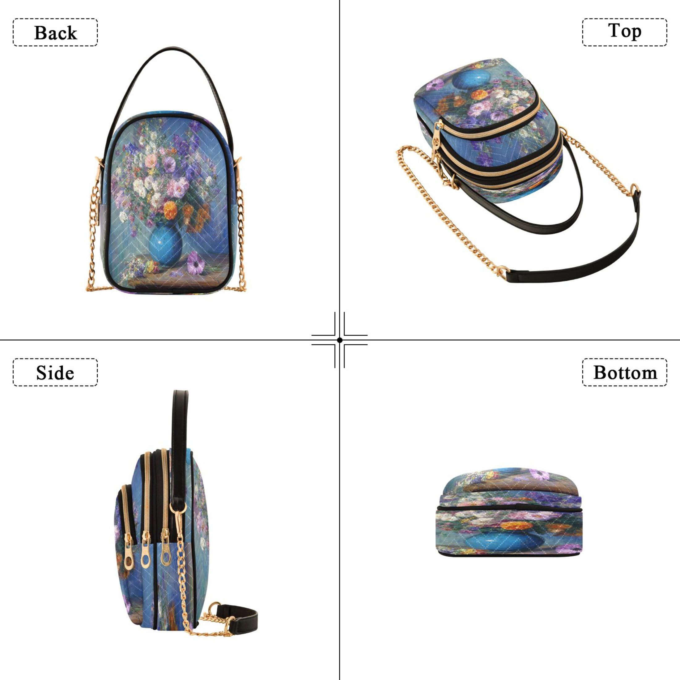 Quilted Women's Crossbody Bag Purses and Handbags with Detachable Leather Strap Vintage Style Vase