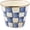 Royal Check, variant on Enamel Garden Pot, Decorative Pot for Plants, Outdoor Flowerpot Decor, Small, Green-and-White Emerald Check
