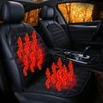 thumbnail image 3 of 12V Heated Seat Covers for Cars & Trucks - Universal Heated Car Seat Cover with Smart Thermostat, Full Back & Seat Cushion Warmer for Driver/Passenger, 3 of 7