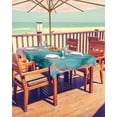 thumbnail image 2 of Boanket Outdoor Tablecloth with Umbrella Hole for Patio/Picnic/Party/Camping, Teal Pink Marble Waterproof Table Cloth Rectangle Table Cover Washable, Luxury Abstract Ink Painting Modern (60"x 120"), 2 of 7