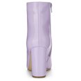thumbnail image 4 of Botines de punta Estrecha Allegra K con Cremallera y tacón Grueso para Mujer Púrpura 9, 4 of 7