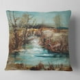 thumbnail image 2 of Designart Trees and Creek Oil Painting - Landscape Painting Throw Pillow - 18x18, 2 of 5