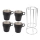 thumbnail image 3 of Acero inoxidable con revestimiento de plástico rociado, perfecto para picnics al aire libre, tazas de camping apilables negras, juego de 4 piezas de doble capa, 3 of 8
