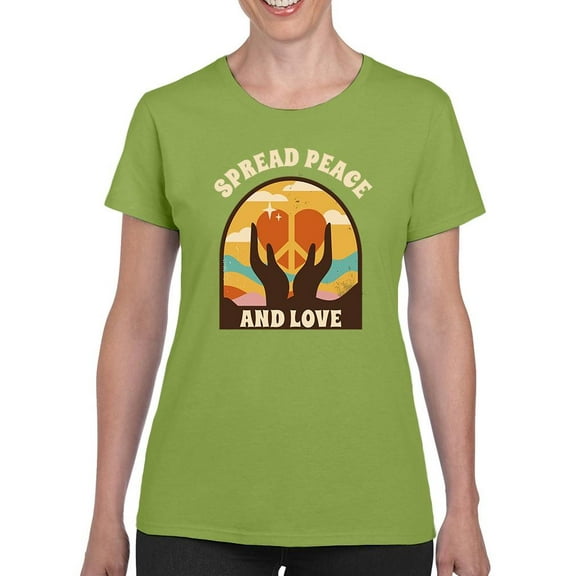 Spread Peace And Love T-Shirt Women -Smartprints Designs, Female Large