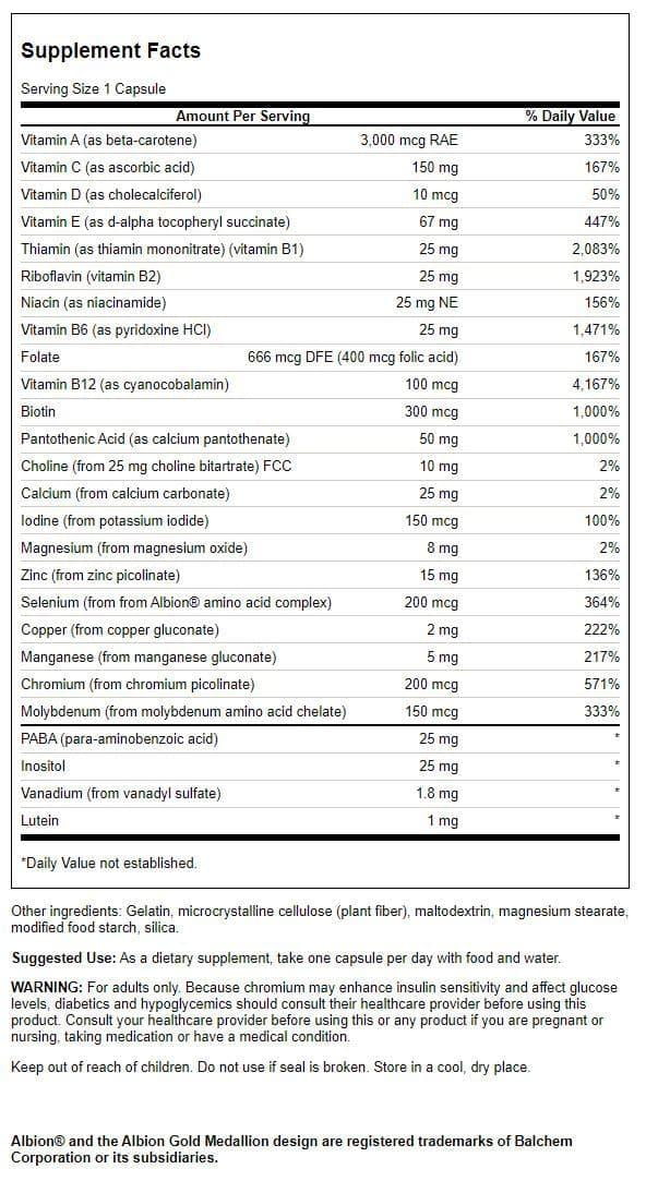 Swanson Active One Multivitamin Without Iron 90 Capsules