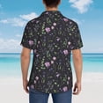 thumbnail image 6 of Balery Watercolor Wildflower 1 Print Men's Hawaiian Shirts Short Sleeve Beach Shirt Relaxed Fit Vacation Button Down Shirts-Small, 6 of 9