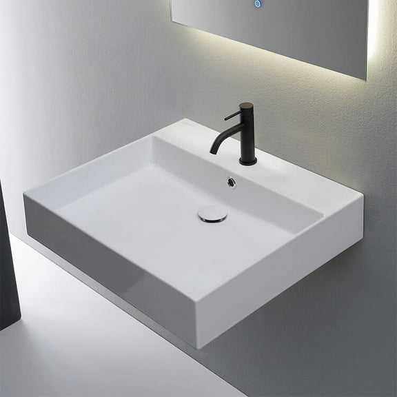 Nameeks Scarabeo 5146-ONE HOLE Teorema 2.0 Plus 23-5/8" Square Ceramic Wall Mount / Drop