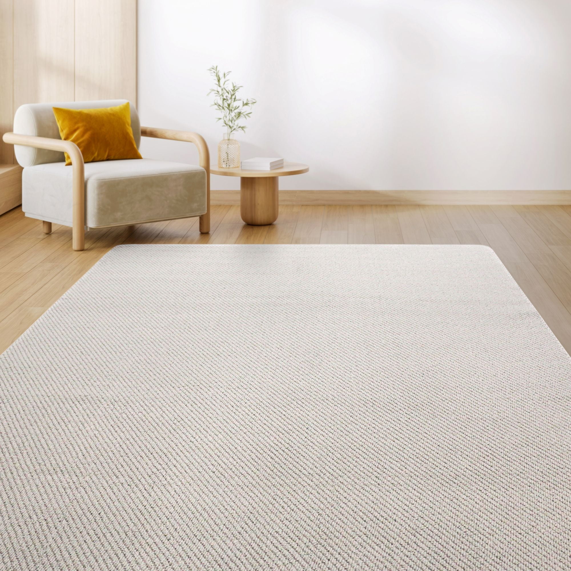 Mainstays Basic Tufted Off White, Machine Washable Area Rug 6x8, Ideal for Any Room in the House