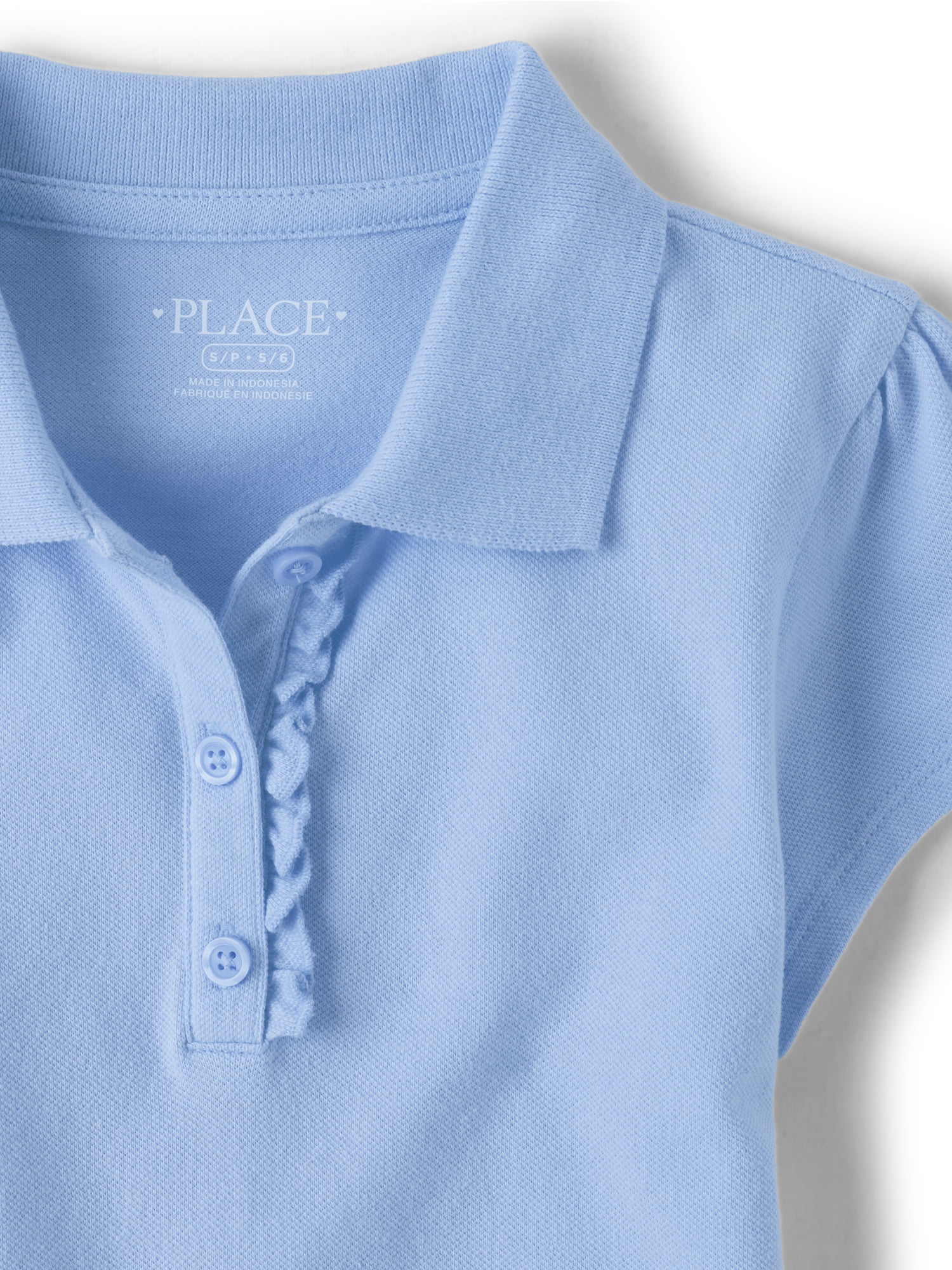The Children's Place Girl's Uniform Short Sleeve Ruffle Pique Polo, 5-Pack