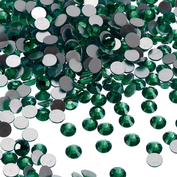 Uxcell SS16 Round Flatback Rhinestones 3.8-4.0mm Crystal Glass Gems Diamonds for DIY Crafts Clothes Shoes Nail Art Decoration, Dark Green 2880Pcs
