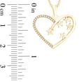 thumbnail image 4 of Moissanite Heart Outline and Scattered Star Pendant Necklace for Women Lab Created Diamond D Color VVS1 18k Yellow Gold Plated Sterling Silver, 4 of 5
