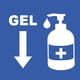 thumbnail image 1 of Señalamiento: "Uso de gel antibacterial", en azul y blanco. Plástico estireno calibre 40, ideal para interior y exterior, 20 x 20 cm. Señalética, Letrero, Señal de seguridad cuadrada, contingencia., 1 of 4