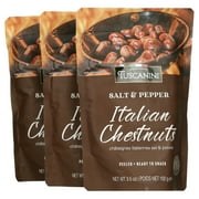 Tuscanini Premium Italian Chestnuts Seasoned with Salt & Pepper, 3.5oz (3 Pack) | Roasted, Peeled & Ready to Eat | Great Source of Fiber & Antioxidants | Product of Italy | Certified Kosher