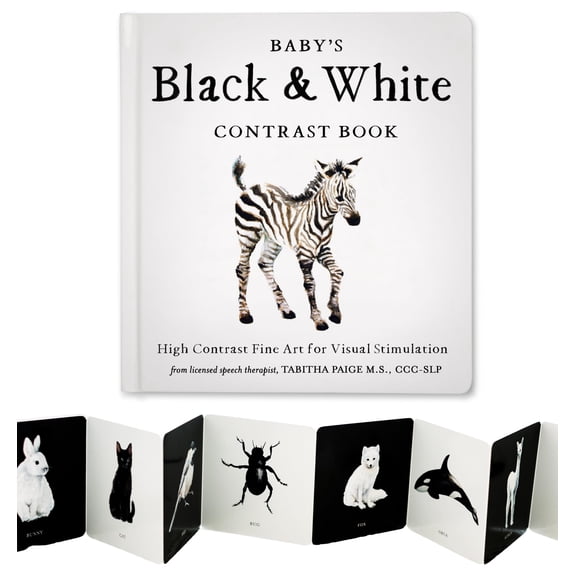 Pre-Owned Baby's Black and White Contrast Book: High-Contrast Art for Visual Stimulation at Tummy Time (Tabitha Paige Children's Book Series)