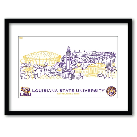 LSU Tigers 11" x 14" Framed Campus Wall Art Collage