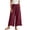 Wine, variant on cfhntfmh Womens Palazzo Pants Elastic High Waist Wide Leg Cropped Pants with Pockets Beach Vacation Clothes