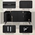 thumbnail image 5 of 4-Door Sideboard Storage Cabinet with Door Shelf for Living Room and Dining Room, Two Large Cabinets with Adjustable Shelf, Black, 5 of 9