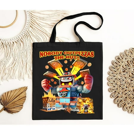 vintage Nobody Out Pizzas The Hut Opticrust Prime Unleashes Havoc Funny Tote Bag-TH19440
