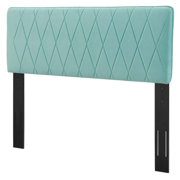 Headboard, King Size, Velvet, Blue, Modern Contemporary Urban Design, Bedroom Master Guest Suite