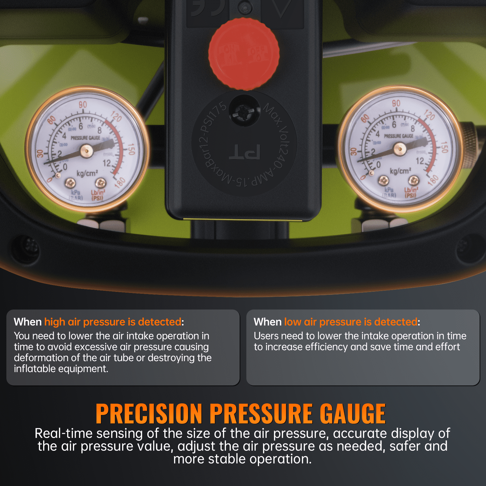 6.3 Gallon Air Compressor,1.5HP 3.2SCFM @90PSI Ultra Quiet and Oil-Free Air Compressor,115PSI Max Pressure,75 dBA Noise Level,Oil Free Compressor Tank for Auto Repair, Tire Inflation, Spray Painting