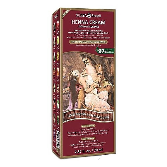 Surya Brasil - Tratamiento de Color para el Cabello Henna Cream, Semi Permanente