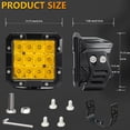 thumbnail image 4 of Mistaha High Power 100W 4300K Yellow Light Waterproof E15 5-Inch Square LED Work Light with IP68 Rating, 4 of 7