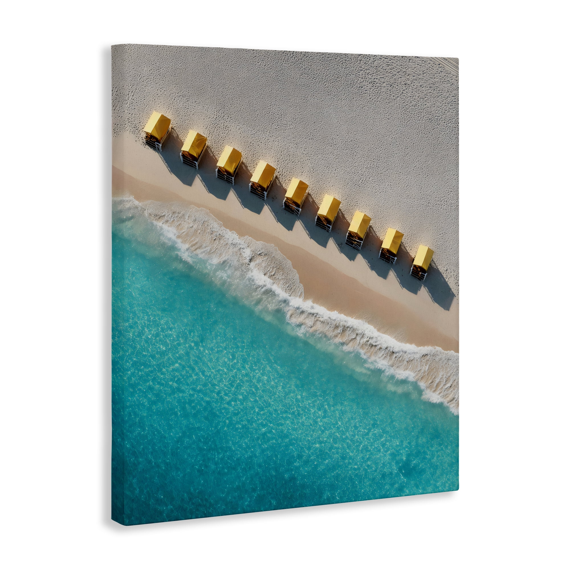 Stupell Industries Yellow Cabanas Along Shore Canvas Wall Art, design by Franklyn Gregory
