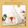 thumbnail image 5 of Portable Teepee Tent for 3-8 Years Kids Toddlers Canvas Playhouse Indoor Outdoor, 5 of 8
