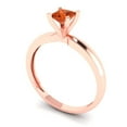 thumbnail image 2 of Clara Pucci 14K Rose Gold 0.5ct Red Solitaire Ring for Women, 2 of 8