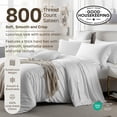 thumbnail image 4 of California Design Den Queen Sheets - 800 Thread Count 100% Cotton Sateen - Deep Pocket - 4 Piece Bed Sheet Set, White, 4 of 9