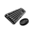 thumbnail image 1 of Universal Cute Portable Wireless 2.4Ghz Keyboard Mouse Set for Office Computer - Black, 1 of 5